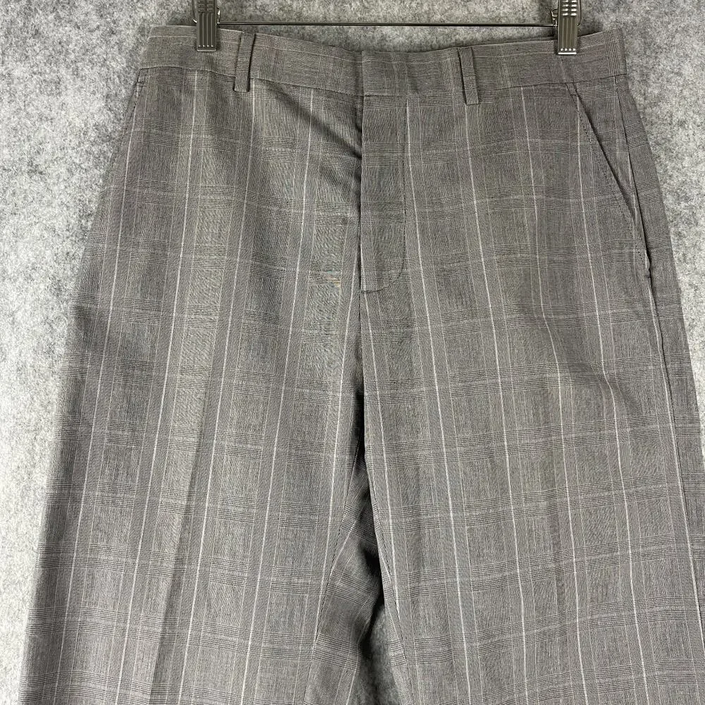 Banana Republic Pants Mens 33/34‎ Gray Glen Check Modern Fit Cotton Career NEW
